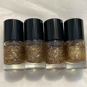 4 Gold Glitter Nail Polish, Peel off Sets